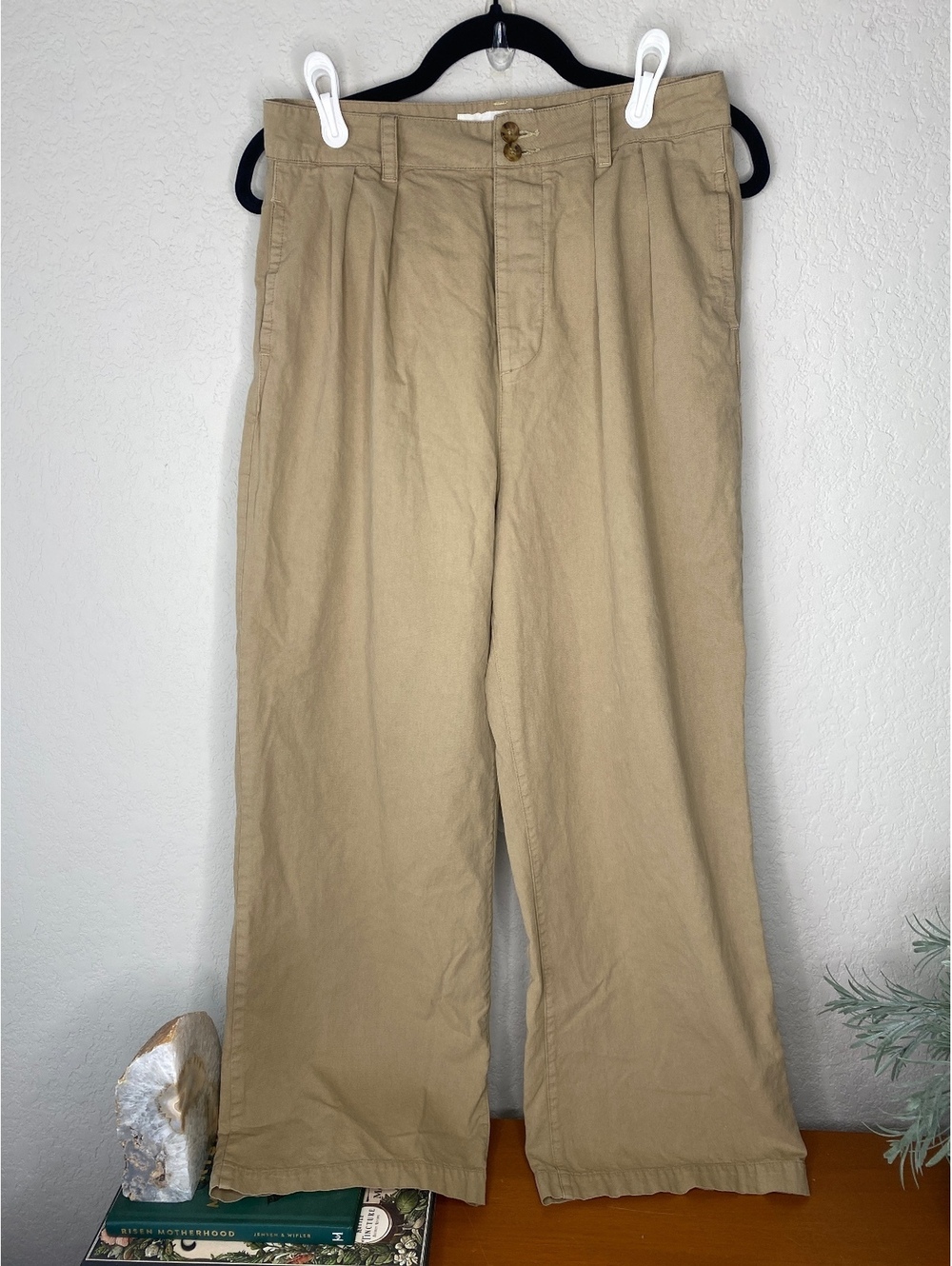 The GREAT Designer Cropped Ankle Wide Leg Pleated Pants High Rise